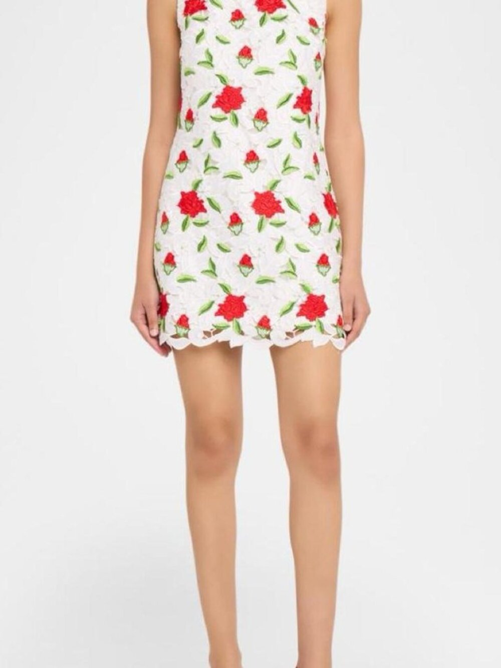 Milly Ivette Embroidered Rose Lace Mini Dress Size S